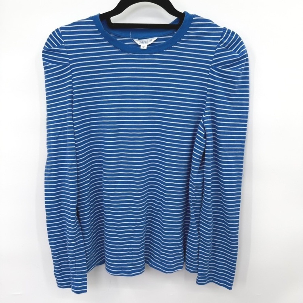 Johnnie-O Top Long Sleeve Women M Striped Cotton Preppy Nautical Coastal Capsule